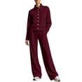 thumbnail image 2 of Women's Plus Size Wide Leg Casual Sweatsuit Set Cardigan and Sweatpants, 2 of 6