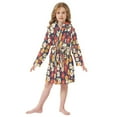 thumbnail image 6 of FORMRS Niños Bathrobe Unisex Hooded Robe Soft Plush Pajamas Sleepwear, Size 4-6T, Red Floral, 6 of 7