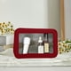 thumbnail image 1 of Bolsa de maquillaje transparente organizador cosmético de gran capacidad | Neceser de viaje portátil | Diseño de celosía extraíble | Cuero PU | 9.25x6.10x2.76 pulgadas | Almacenamiento unisex, 1 of 6