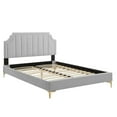 thumbnail image 3 of Modway Sienna Performance Velvet Twin Platform Bed in Light Gray, 3 of 10