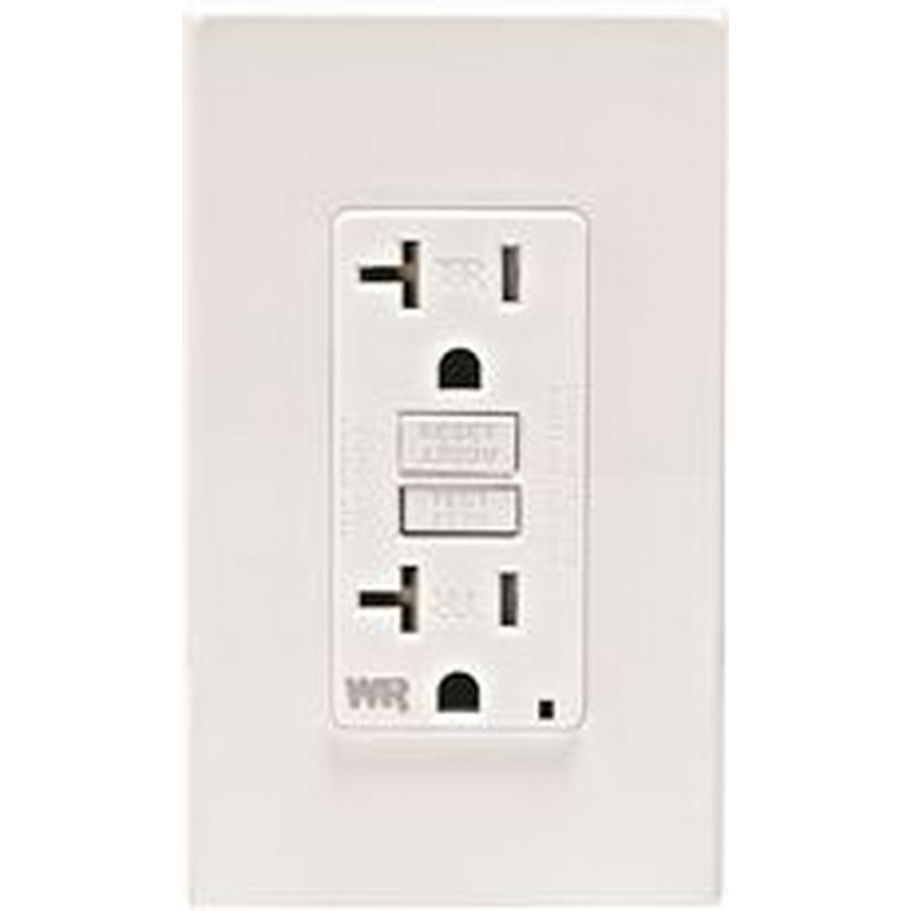 Leviton Smartlockpro Weather & TamperResistant Duplex Gfci Receptacle With Led, White, Nema 5