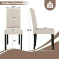 thumbnail image 3 of Gymax Dining Chair Set of 2 Fabric Upholstered Rubber Wood Legs Side Armless Beige, 3 of 6