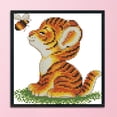 thumbnail image 3 of Cuadros Decorativos DIY costura 11CT arte estampado lienzo Kit punto de cruz (pequeño tigre) Likrtyny embutido en tela, 3 of 9
