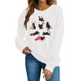 thumbnail image 4 of Womens Valentine's Sweatshirt Cute Candy Couple Love Heart Print Long Sleeve Pullover Tops Valentine's Day Gifts Lover Loose Fit Clothes Shirts, 4 of 7