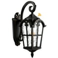 thumbnail image 5 of VIANIS Outdoor Wall Light, 16.9" Black Dusk to Dawn Outdoor Lighting with Gold Trim, Waterproof Exterior Light Fixtures Wall Mount with Tempered Water Ripple Glass, 5 of 11