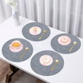 thumbnail image 5 of Round Dining Tables Leather Double Sided Placemats 33x33cm for Water Bowl Mat, Heat Insulation & Slip Resistant, 5 of 6