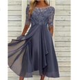 thumbnail image 2 of Robes 2024 en Chiffon avec Dentelle Creuse Robes de Soirée Longues pour Femmes, 2 of 5