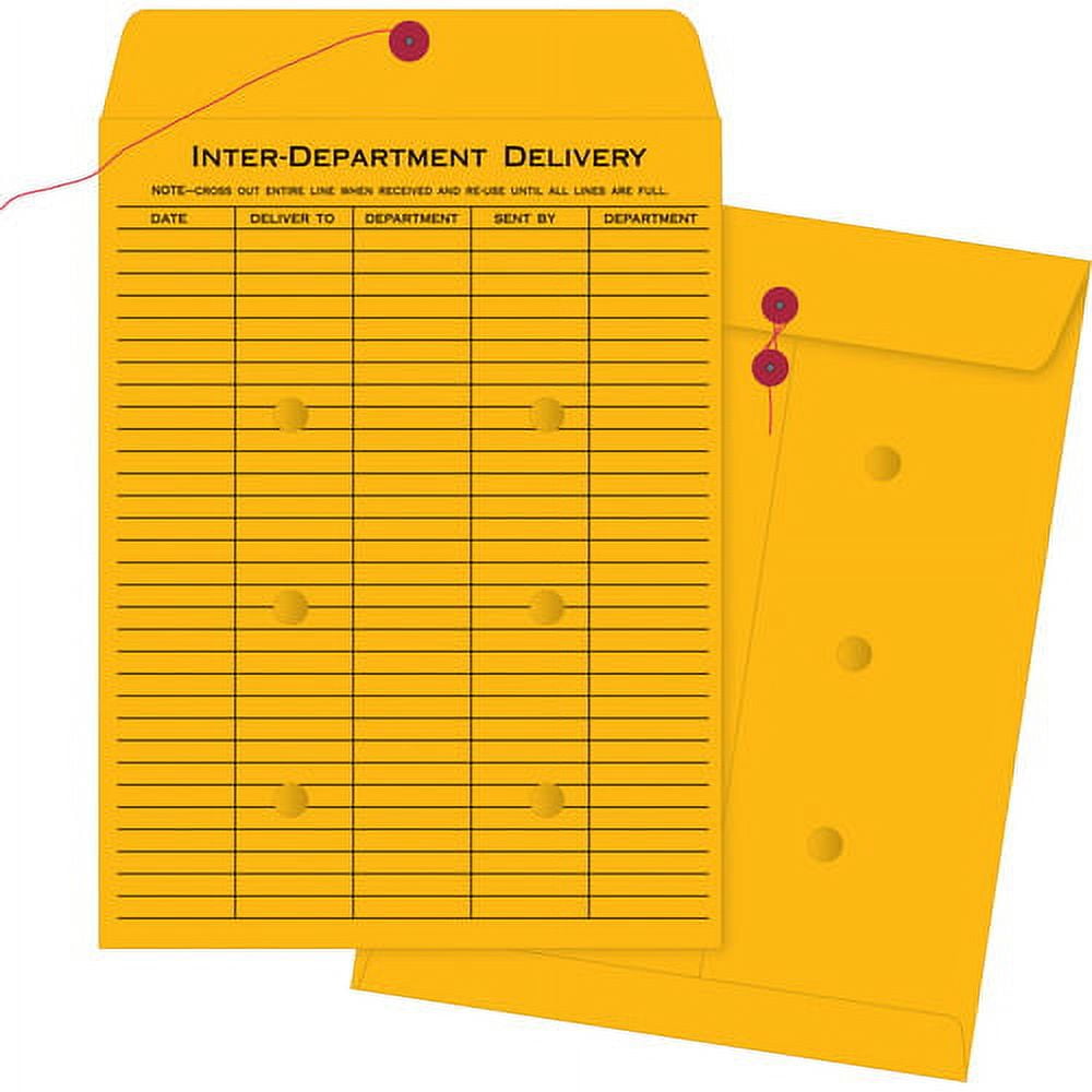 Business Source, BSN04546, Ruled Interdepartmental Envelopes, 100 / Box, Brown Kraft