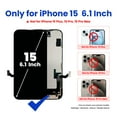 thumbnail image 1 of Para iPhone 15 6.1" Pantalla Táctil Retina HD LCD Digitalizador, 1 of 4