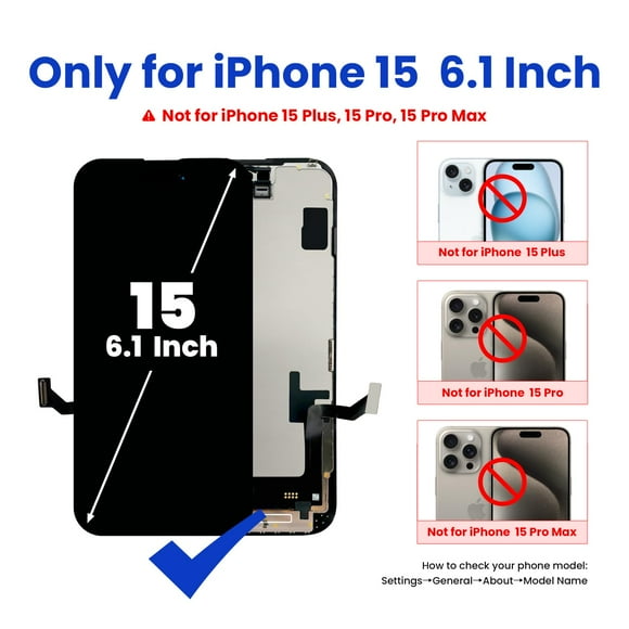 Para iPhone 15 6.1" Pantalla Táctil Retina HD LCD Digitalizador