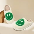 thumbnail image 2 of Smile Face Slippers for Women and Men Retro Comfy PU Leather Slip-On House Shoes with Memory Foam Warm Soft Flat Slides for Indoor & Outdoor, 2 of 5