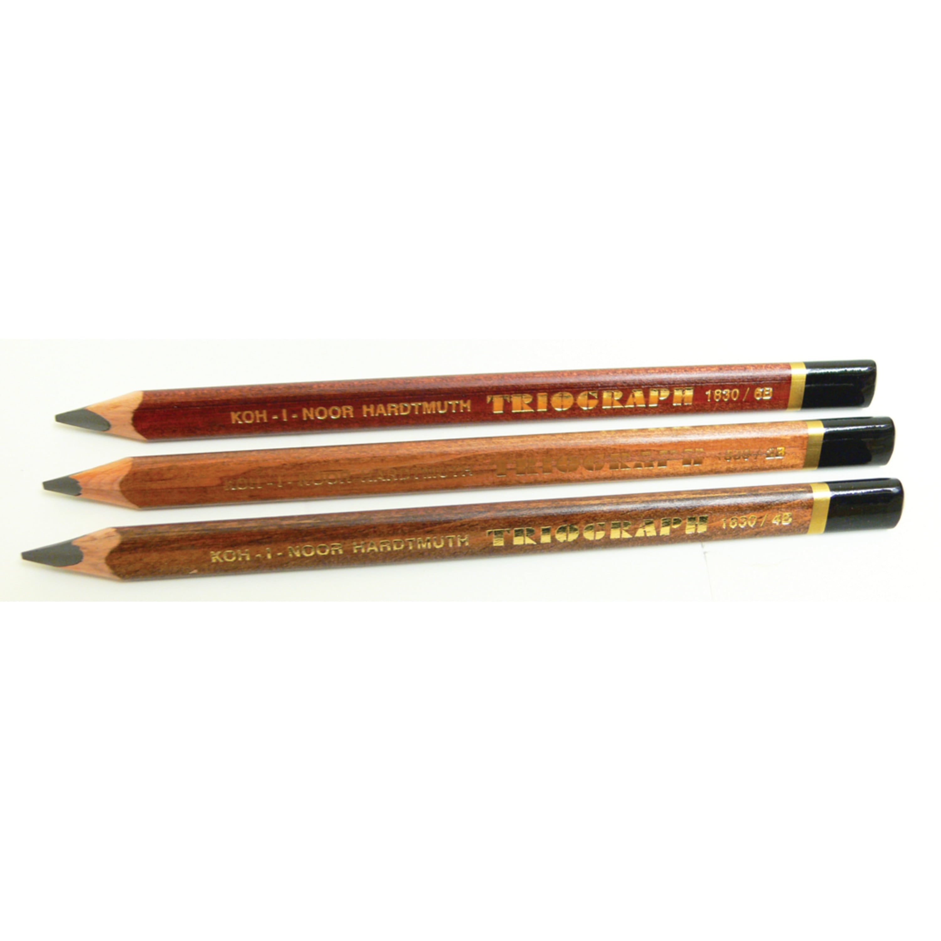 Pack of 6 Koh-I-Noor Jumbo 10.5mm Triangular Triograph Graphite Pencils 