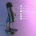thumbnail image 3 of Haomuren USB Condenser Microphone for PC/Mac, Plug & Play Gaming Mic with Headphone Output, Mute, Volume & Gain Control, for Podcast/Vocal/Streaming, 3 of 7