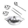 thumbnail image 4 of Olla de cocina China Hot Pot 2 Rejilla 2 Sabor 28Cm  De Acero Inoxidable Olla Caliente  para el hogar, cocina, restaurante Gloria Olla Caliente Dividida ollas calientes divididas, 4 of 9