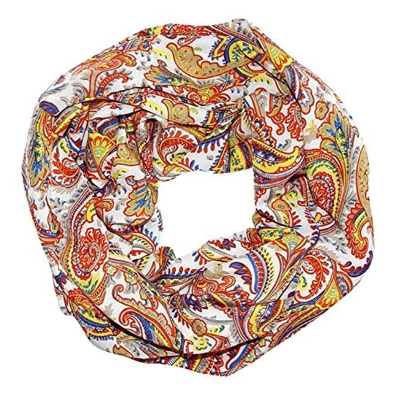 Peach Couture Colorful Victorian Damask Lightweight Infinity Loop Scarf