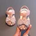 thumbnail image 5 of IUJSOY Toddler Baby Sandals Pearl Bow Princess Dress Shoes Summer Wedding Party Flower Girls Shoes, 5 of 6