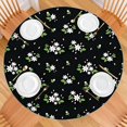 thumbnail image 2 of Pioneer Flower Floral Print Pattern Round Fitted Tablecloth with Elastic Edge,Dining Table Cover Waterproof,Outdoor Round Tablecloth for Camping,Dining,Indoor and Outdoor, 2 of 7