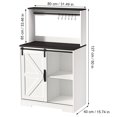 thumbnail image 3 of Happydeer Farmhouse Coffee Bar Cabinet with 6 Hooks, White Coffee Bar Hutch with Storage, 50" Buffet Cabinet with Sliding Barn Door, Coffee Bar Table with Adjustable Shelves for Living Dining Room, 3 of 13