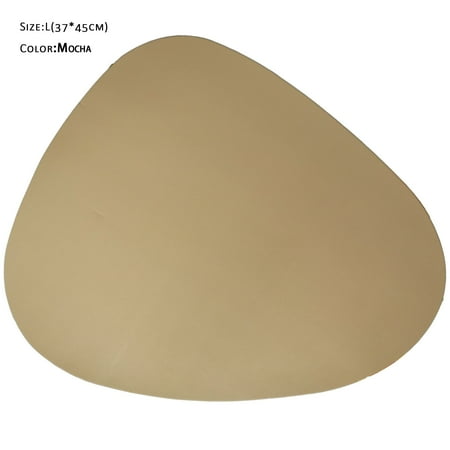 

Kazabaza Round Triangle Faux Leaterh Place Mats 2PCS Mocha Color