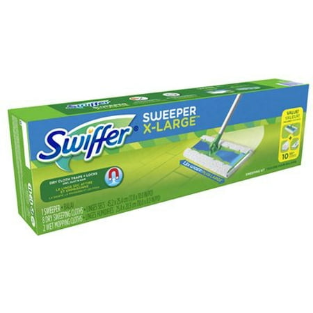 Swiffer XL Sweeper Kit, Sweeper & cloths are 1.5 times bigger than regular swiffer sweeper By Procter