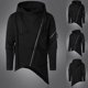 thumbnail image 2 of Sudadera con capucha y cremallera de manga larga estilo oscuro sólido informal para hombre Pompotops  oipoqjl39066, 2 of 9