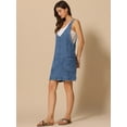 thumbnail image 2 of DARING DIVA Women's Sleeveless Adjustable Strap Denim Mini Pinafore Dress XS Dark Blue, 2 of 6