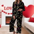 thumbnail image 2 of Drie Cozy Pjs Womens Satin Silky Pajama Set Short Sleeve Shirt with Long Pajama Pant Set Soft PJ Loungewear Yellow,S, 2 of 6