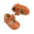 thumbnail image 3 of Bonario Baby Girls Dress Shoes Infant Mary Jane Bowknot Flats None-Slip Sole Princess Shoes for Newborn 3-18 Months, 3 of 9