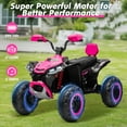 thumbnail image 6 of Joyracer 24V 2-Seater Kids Ride on Toy, 4*200W Motors, 9AH Battery Powered Electric 4-Wheeler ATV w/ Kneepads, Music, Pink, 6 of 10