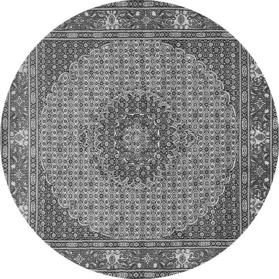 Ahgly Company Indoor Round Medallion Gray Traditional Area Rugs, 3' Round