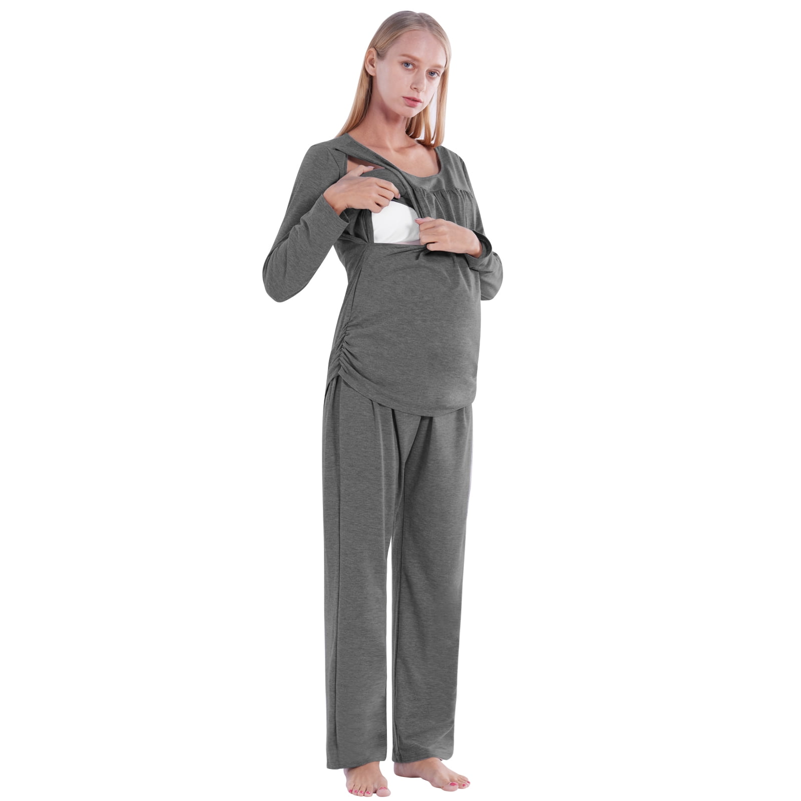 Women Pajama 2pcs/set Maternity Nursing Pajama Breastfeeding Sleepwear