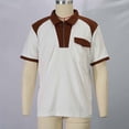 thumbnail image 6 of Ohufall Men's Tee Turndown Collar Zipper Pocket Color Block Tees Breathable Comfort Fashion Casual T Shirts, 6 of 7