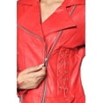 thumbnail image 4 of Veste en Cuir Véritable Peau d'Agneau à Point de Croix, 4 of 7