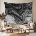 thumbnail image 2 of Black Marble Tapestry for Bedroom Wall Hanging Tapestry, Vintage Abstract Grey Fluid Aesthetic Ceiling Backdrop Tapestries Poster Blanket Wall Decor for Teens Room Living Room Dorm 51" x 59", 2 of 8