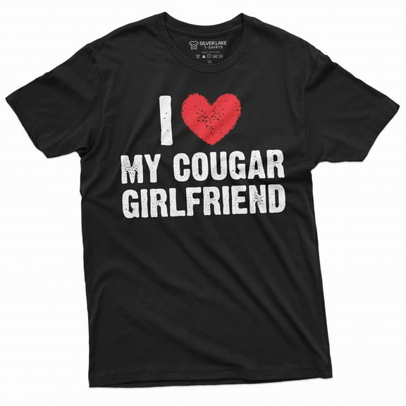 Men's I love my cougar girlfriend T-shirt Valentine's day boyfriend gift tee shirt