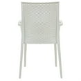 thumbnail image 4 of LeisureMod Dining Arm Chair in Polypropylene with Weave Design Lightweight and Stackable Indoor and Outdoor Use for Modern Home, Patio, Backyard, Living Room Mace Collection Set of 4, 4 of 9
