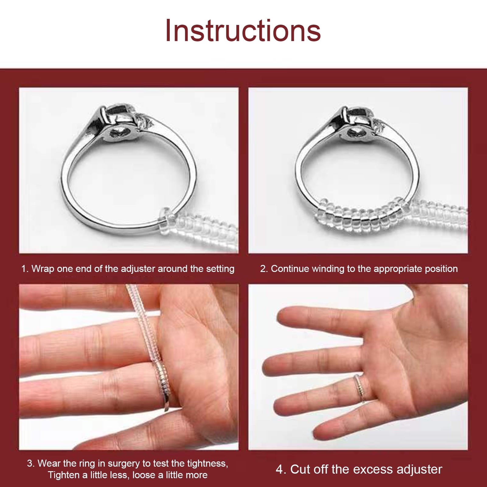 Easy Ring Adjusters - Quickly Fit The Size of Your Ring / Band (3