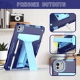 thumbnail image 3 of elitegadget Case for iPad Pro 11 Inch (M4, 5th Generation 2024) - Dual Layer Protective Hybrid Cover Case with Kickstand (Navy Blue/Blue), 3 of 5