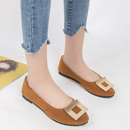 

Cathalem Fringe Sandals Women Size 10 Women Square Buckle Flat Shoes Slip On Pointed Toe Shallow Mouth Women s Heels Sandals Brown 6.5