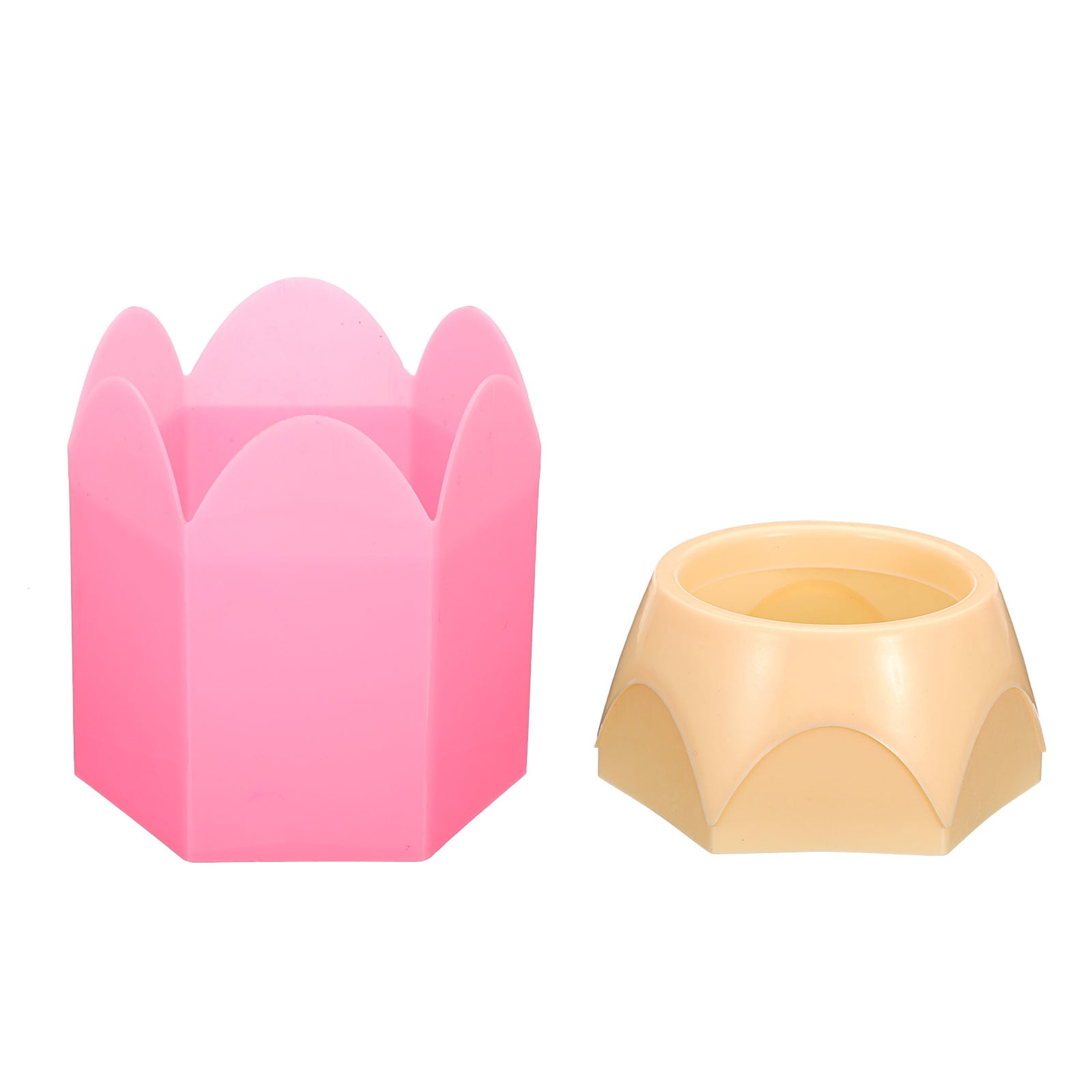 Unique Bargains Cute Plastic Pencil Holder for Desk Stylish Organizer Pink