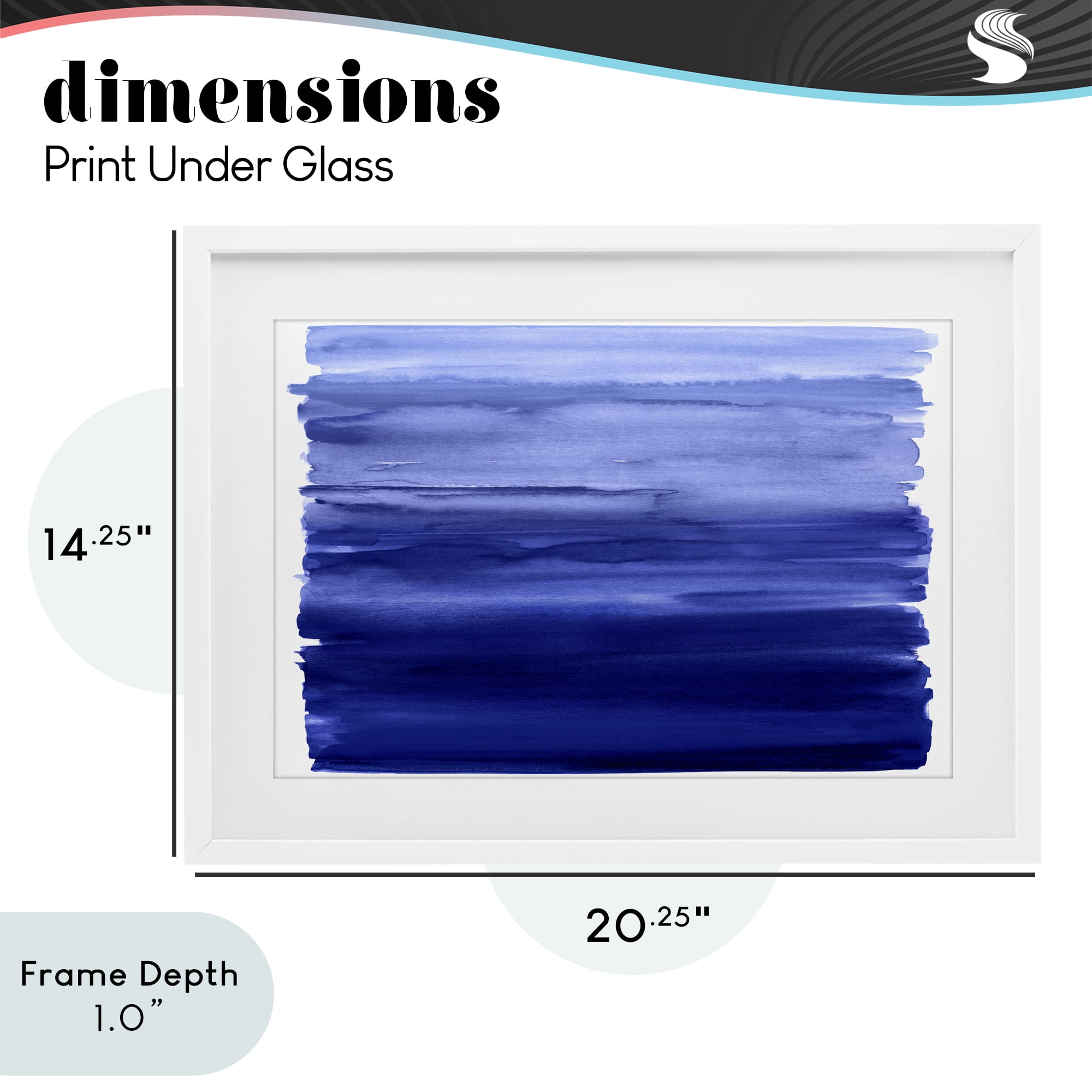 Stupell Industries Oceanic Ombre Blue White Framed Print Under Glass, design by Allie Corbin