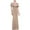 Beige, variant on One Shoulder Dresses for Women Bodycon Spaghetti Maxi Mermaid Short Sleeve Evening Gowns Cocktail Elegant Dress