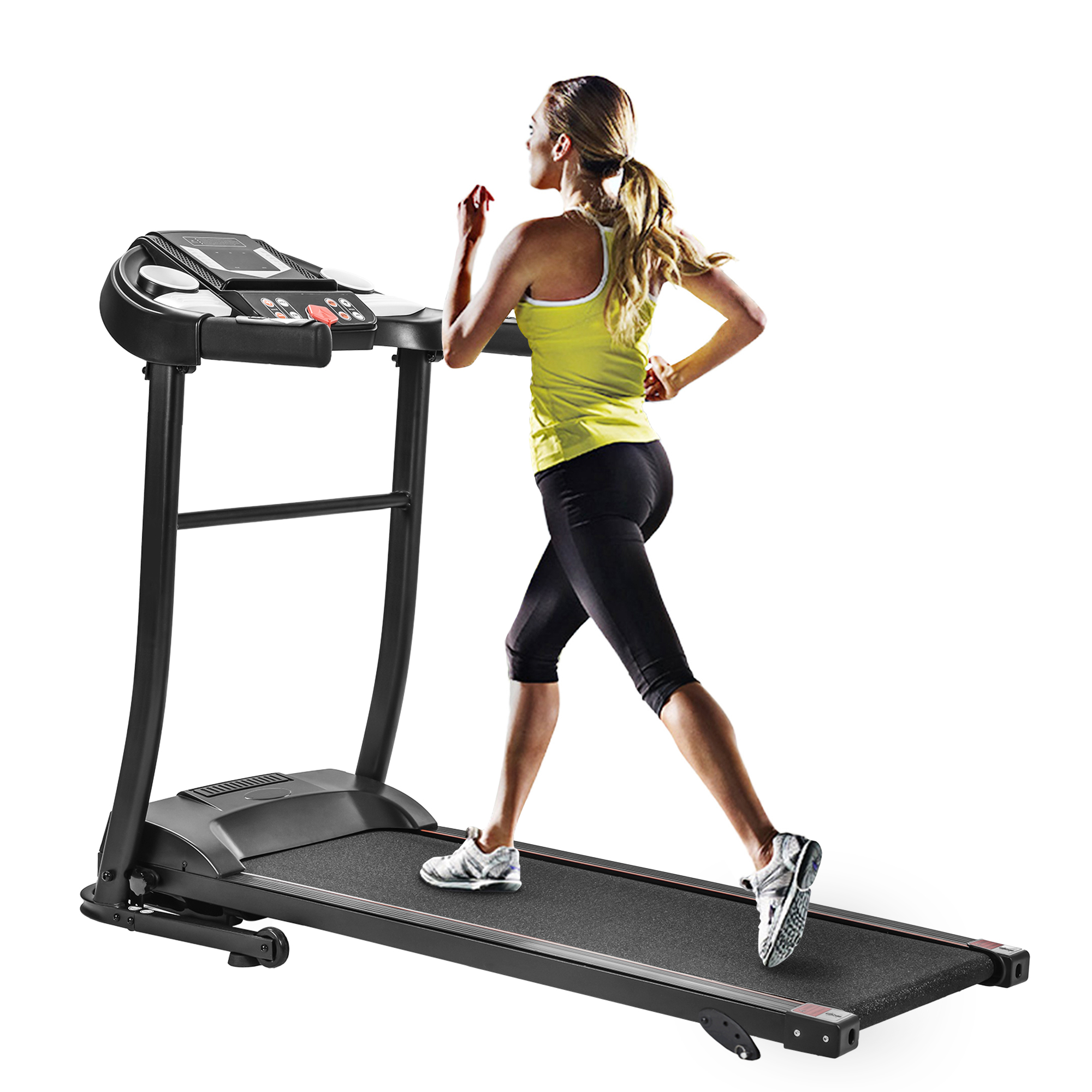 Folding Treadmill Manual Walking Running Machine with Adjustable Height & Incline Levels Jogging Walking Machine with LED Display for Home Gym Workout Cardio Fitness Small Spaces 