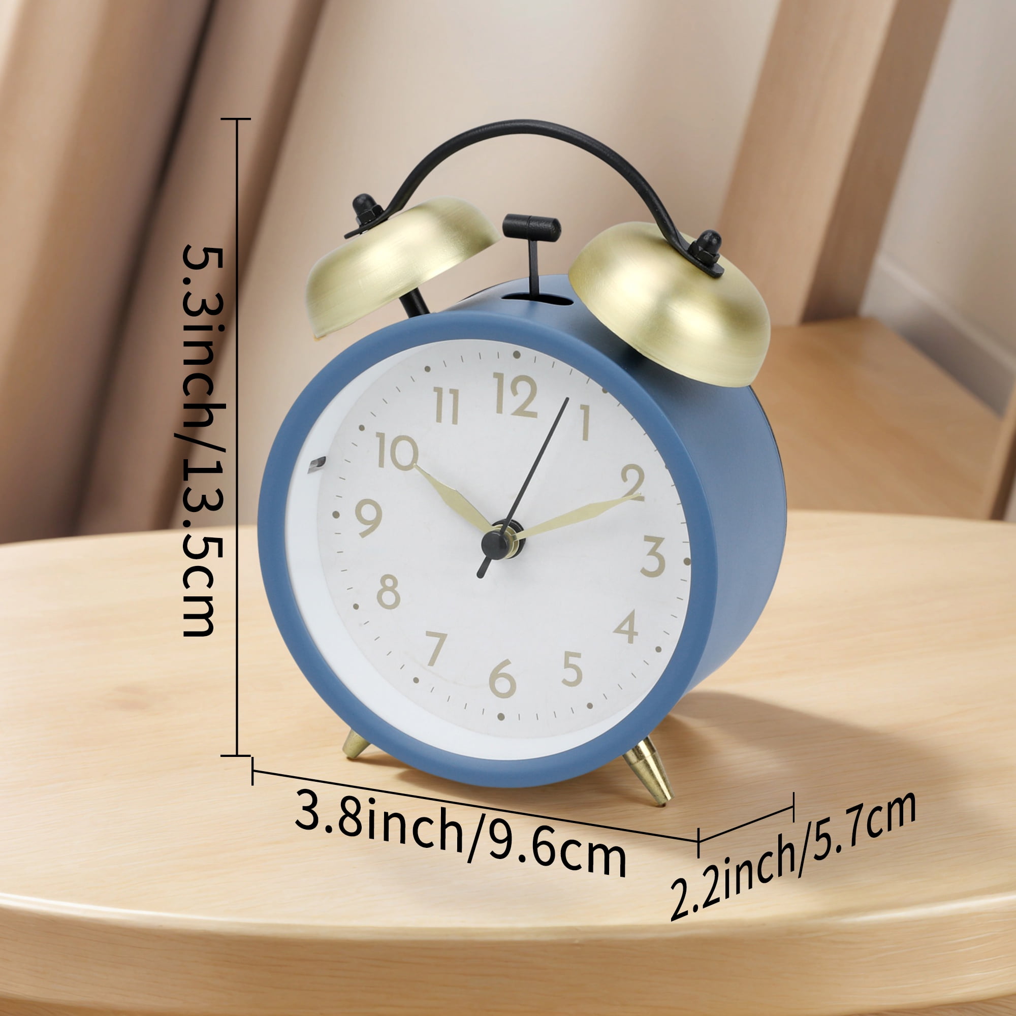Unique Bargains Metal Minimalist Style Alarm Clock Green 3.8"L x 2.2"W x 5.3"H