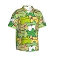 thumbnail image 2 of Easygdp Cartoon Frog Men's Hawaiian Shirts Print Lapel Short Sleeve for Beach, vacation, party, casual occasions - Large, 2 of 9