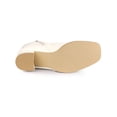 thumbnail image 3 of BLISSFUL STEP Women's Ankle Boots Square Toe Block Heel Side Zip Faux Leather Booties Cream 5.5, 3 of 8