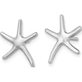 thumbnail image 2 of 14K White Gold Chic, Charming, Heirloom 14 Mm Rhodium 12.15 Polished Mini Starfish Earrings, 2 of 4