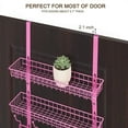 thumbnail image 3 of Over The Door metal Storage Rack Coat Hook Shelf Bathroom Office, Pink, 3 of 3