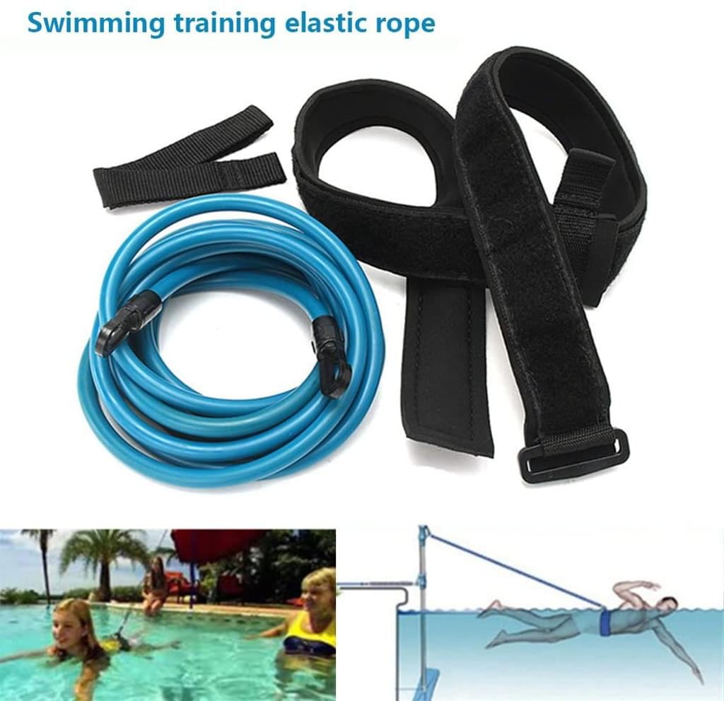 Details about   2x Swim Bungee Trainer Belt Swimming Resistance Leash Stationary Swimming System 
