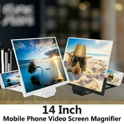 14 inch Magnifying Cell Phone Screen, 3D HD Mobile Phone Screen Magnifier Amplifier Movie Video Cell Phone Enlarger Screen iPhone Projector All Smartphone Cell Phone Accessories